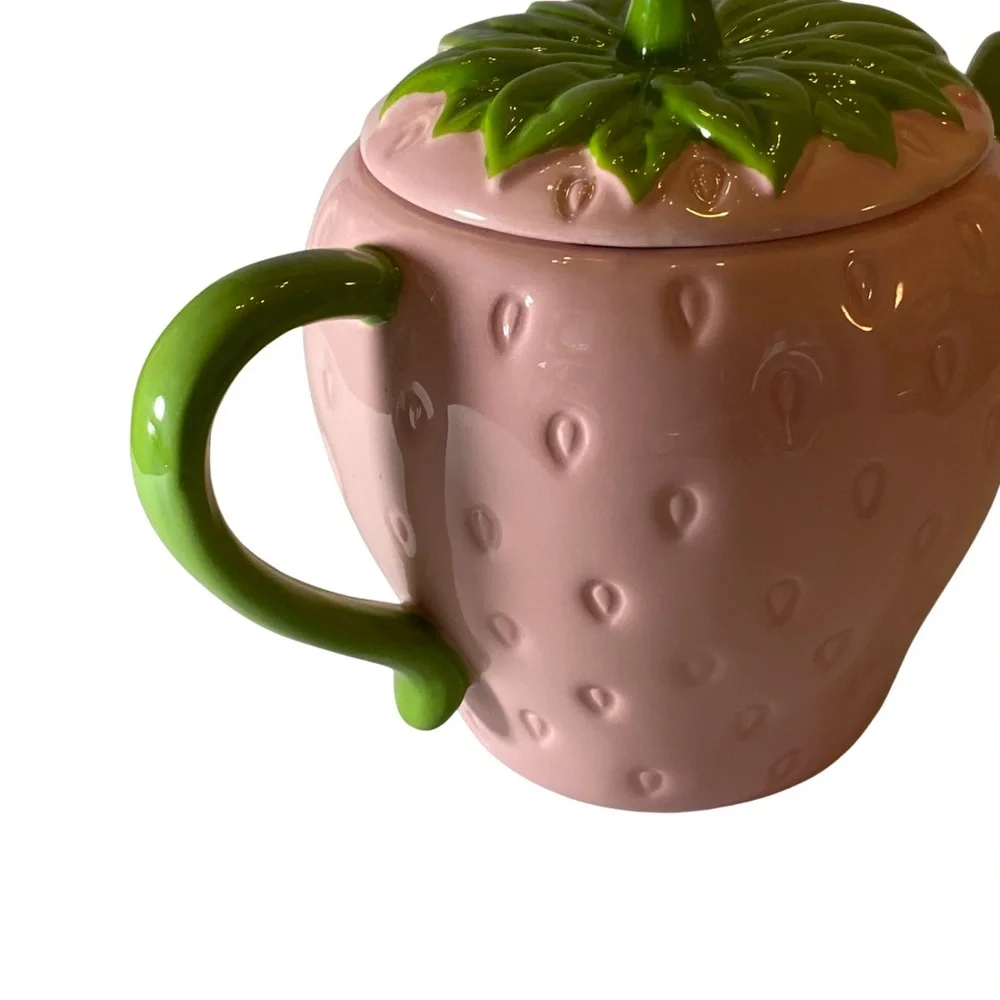 Lang Pink Strawberry Hand Painted Teapot - Picture 5 of 9